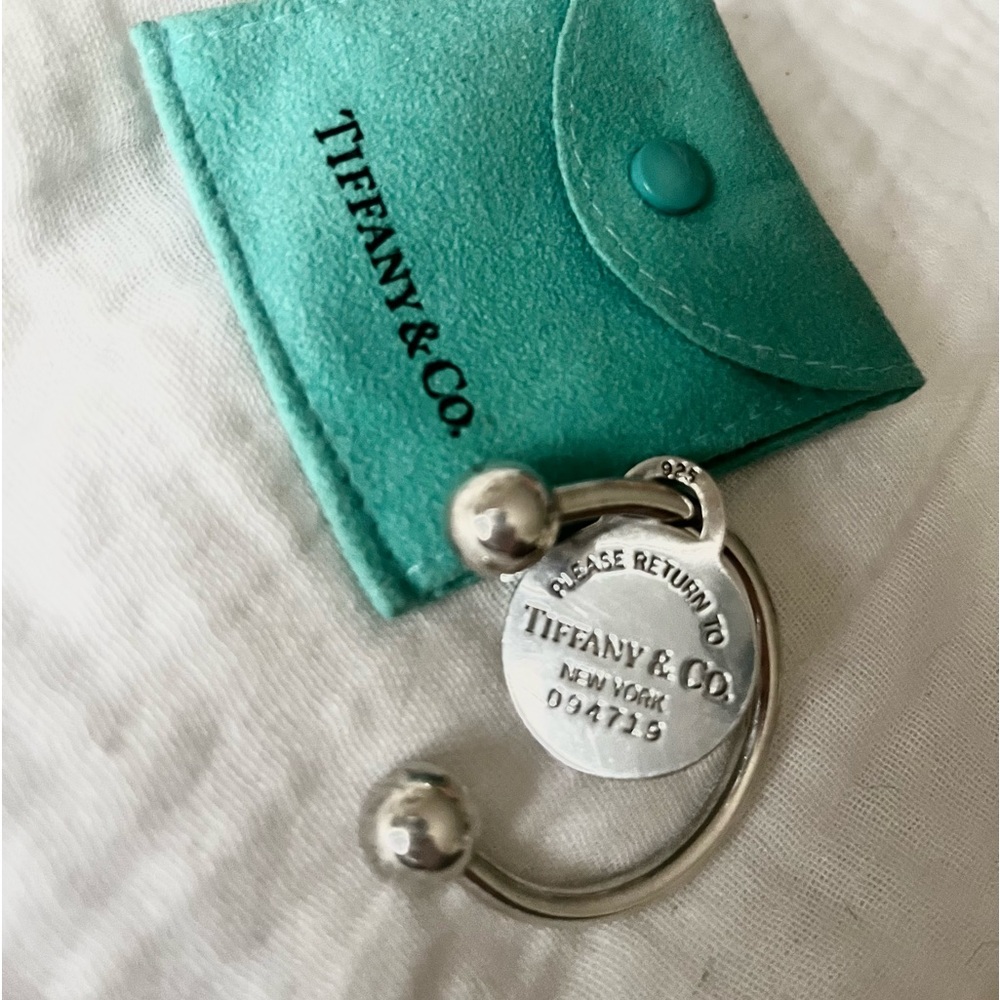 Tiffany & Co Key Ring Silver Y2K Return To Tiffany Serial Number Tag Keychain